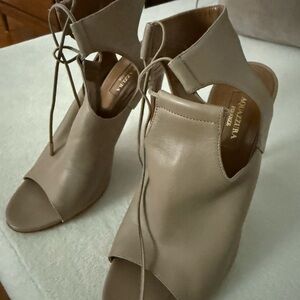 Aquazzura Taupe Leather Heels